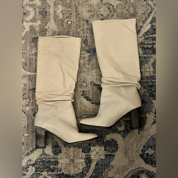 Free People Shoes - Free People Cream Slouch Boots Size 37